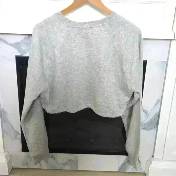 BERSHKA | Women's San Francisco Heather Grey Cropped  Long Sleeve Sweater - Picture 2 of 4